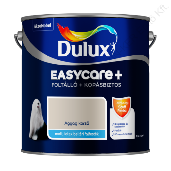 Dulux EASYCARE+ Foltálló+kopásbiztos beltéri falfesték Agyag korsó 2,5L