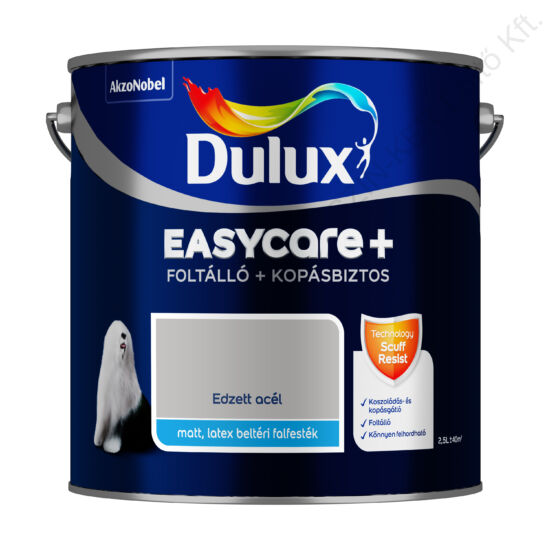 Dulux EASYCARE+ Foltálló+kopásbiztos beltéri falfesték Edzett acél 2,5L