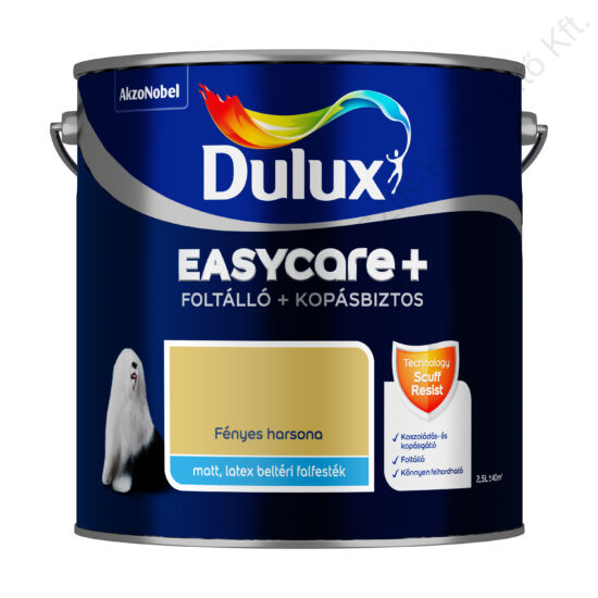 Dulux EASYCARE+ Foltálló+kopásbiztos beltéri falfesték Fényes harsona 2,5L