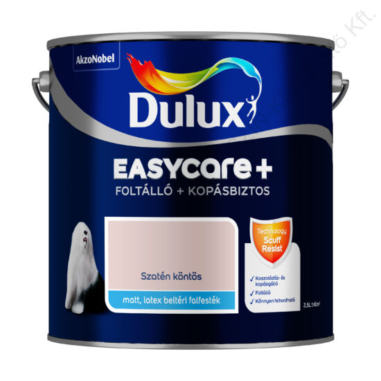 Dulux EASYCARE+ Foltálló+kopásbiztos beltéri falfesték Szatén köntös 2,5L