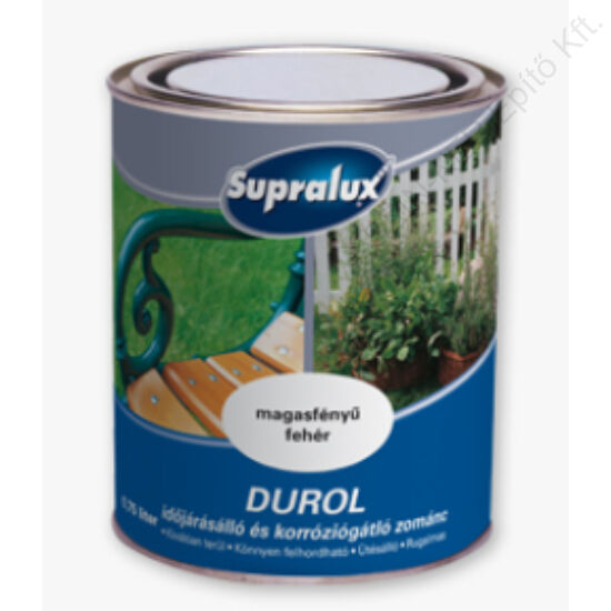 Supralux Durol időjárásálló és korróziógátló zománc fehér 1 L