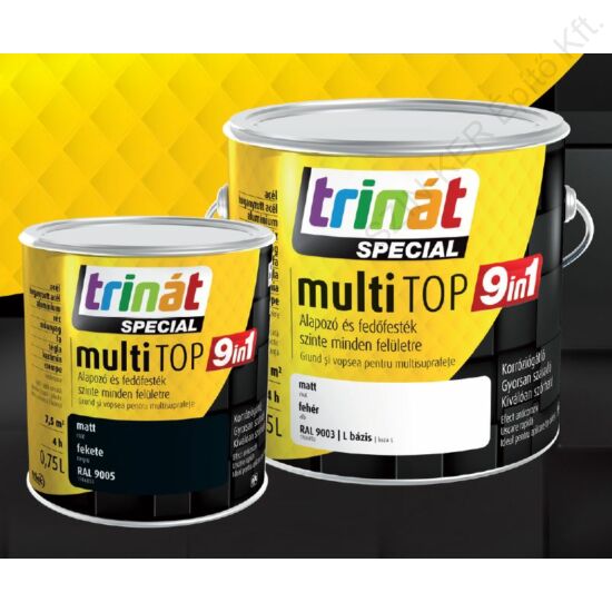 Trinát MultiTop 9in1 alapozó és fedőfesték antracit RAL7016 2,5 liter